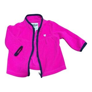 Osh‎ Kosh Pink Zip Up Hoodie with Black Trim
